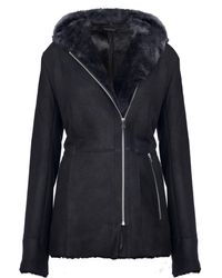 Infinity Leather - Hooded Merino Sheepskin Jacket-Mandalay - Lyst