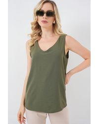 Bigdart - Textured V-Neck Sleeveless Blouse - Lyst