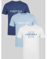 Firetrap - Multi 3 Pack Regular Fit Cotton Crew T-Shirts - Lyst