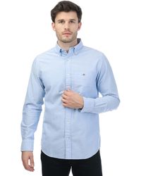 GANT - Overhemd Regular Oxford A.shield In Blauw - Lyst