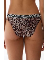 Penti - Wild Layered Side Leopard Print Mid Waist Bikini Bottoms - Lyst