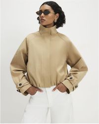 River Island - Jacket Funnel Neck Chopped Trench Cotton - Lyst