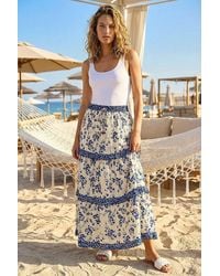 Roman - Floral Contrast Print A-Line Skirt - Lyst