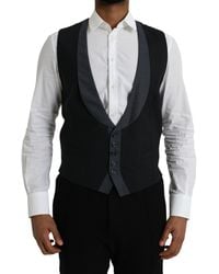 Dolce & Gabbana - Klassieke Pasvorm Sjaalkraag Gilet - Lyst