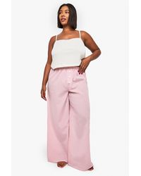 Boohoo - Pointelle Vest And Wide Leg Trouser Pj Set - Lyst