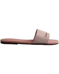 Havaianas - Hav. You Malta Metallic Crocus Rose Flip Flops - Lyst