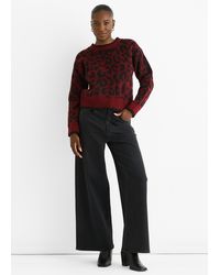 Gini London - Contrast Piping Animal Knit Jumper - Lyst