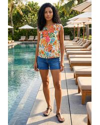 Roman - Floral Print Lace Detail Vest - Lyst