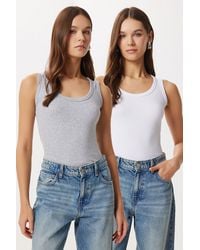 Happiness İstanbul - Fitted U Collar Knitted 2- Pack Tank Top - Lyst
