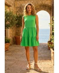 Roman - Cotton Tiered Stretch Dress - Lyst