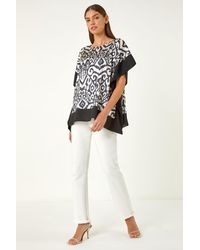 Roman - Mono Printed Tunic Top - Lyst