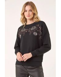 Roman - Floral Embroidered Stretch Top - Lyst