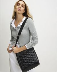 River Island - Patent Monogram Messenger Bag Pu - Lyst