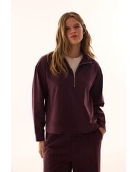 Penti - Oversized Striped Half-Zip Sweatshirt - Lyst