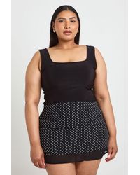 Boohoo - Plus Polka Dot Layered Hem Mini Skirt - Lyst