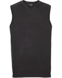 Russell - Collection V-Neck Sleevless Knitted Pullover Top Jumper - Lyst