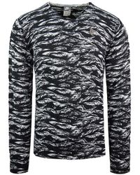 Nike - Long Sleeve V-Neck Printed Top Cottonpullover 264179 010 - Lyst