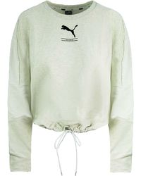 PUMA - Relaxed Fit Nu-Tility Crewneck Long Sleeve Sweatshirt 581378 19 - Lyst