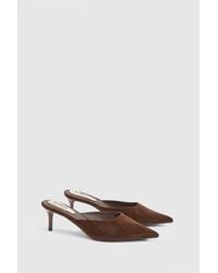 Faith - Becky Faux Suede Pointed Toe Medium Stiletto Heel Mules - Lyst