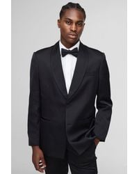 BoohooMAN - Relaxed Fit Satin Shawl Collar Blazer - Lyst