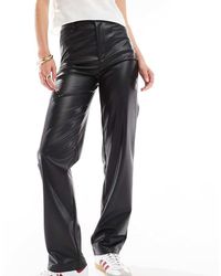 ASOS - Tall Faux Leather Straight Leg Trousers - Lyst