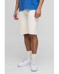 BoohooMAN - Relaxed Long Length Overdye Carpenter Shorts - Lyst