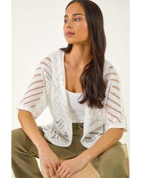 Roman - Petite Pointelle Knit Cardigan - Lyst