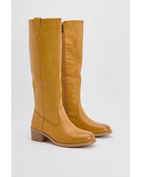 Faith - Rita Faux Leather High Leg Block Heel Boots - Lyst