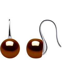 Diadema - Earrings Hooks Freshwater Pearls 9-10 Mm Chocolate Buttons 925 - Lyst