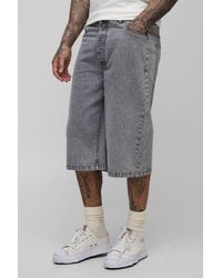 BoohooMAN - Tall Acid Wash Longline Jorts - Lyst