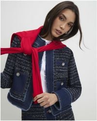 River Island - Denim Jacket Boucle - Lyst