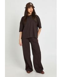 Boohoo - Waffle Straight Leg Trouser - Lyst