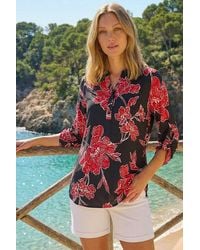 Roman - Floral Puff Print Stretch Shirt - Lyst