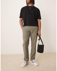 Abercrombie & Fitch - Straight Leg Tailored Trousers - Lyst