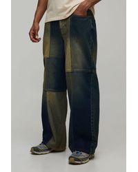 BoohooMAN - Multi Patchwork Baggy Fit Jeans - Lyst