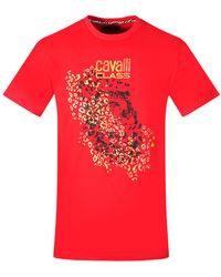 Roberto Cavalli - Leopard Print Silhouette T-Shirt Cotton - Lyst