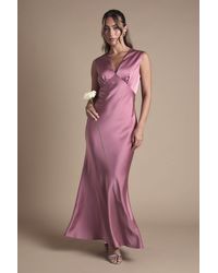 Oasis - Satin Open Back Detail Maxi Bridesmaid Dress - Lyst