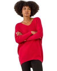 Roman - Animal Print Eyelet Back Knit Jumper - Lyst