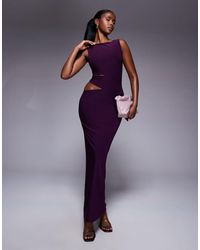Missy Empire - Double Sculpted Slinky Side Cut Out Maxi Dress - Lyst