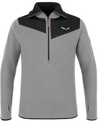 Salewa - Zip Neck Slim Fit Short Sleeve Sweater - Lyst