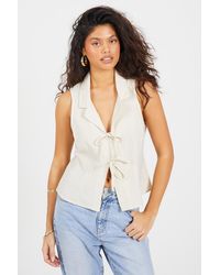 Brave Soul - Collared Tie Front Waistcoat - Lyst