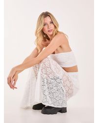 Pink Vanilla - Lace Tiered Maxi Skirt - Lyst