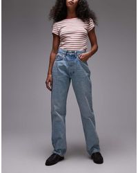 TOPSHOP - Kort High Rise Straight Jean - Lyst
