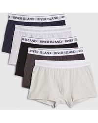 River Island - Pack Of 5 Trunks Cotton - Lyst