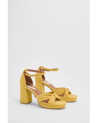 Faith - Amara Faux Suede Open Toe High Block Heeled Sandals - Lyst