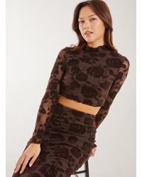 Pink Vanilla - Flock Floral Long Sleeve Top - Lyst