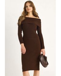 Bianco Lucci - Ribbed Midi Dress - Lyst