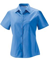 Russell - Collection /Ladies Poplin Easy-Care Short-Sleeved Formal Shirt (Corporate) - Lyst
