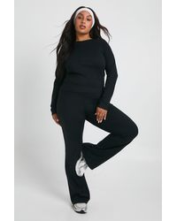 Boohoo - Plus Super Soft High Waist Flared Legging - Lyst