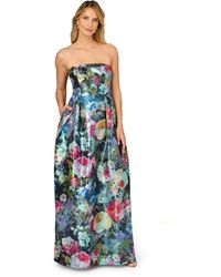 Adrianna Papell - Metallic Jacquard Ballgown - Lyst